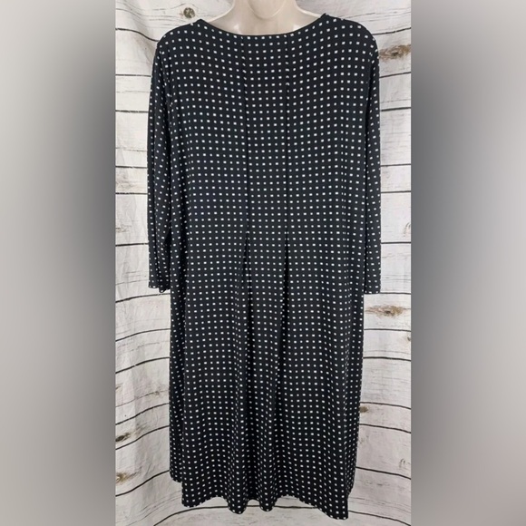 J. Jill Plus Size 2X Black and White Design Long Sleeve Dress - Picture 2 of 6